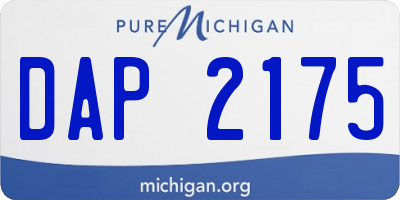 MI license plate DAP2175