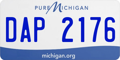 MI license plate DAP2176