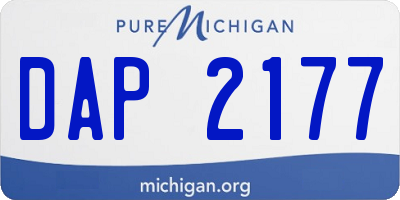 MI license plate DAP2177