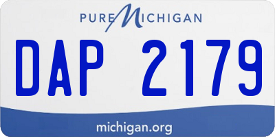 MI license plate DAP2179