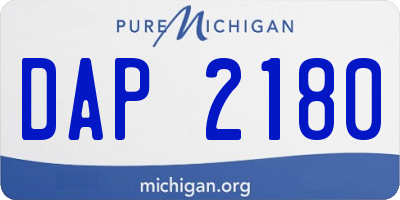 MI license plate DAP2180