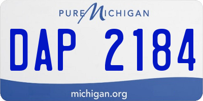MI license plate DAP2184