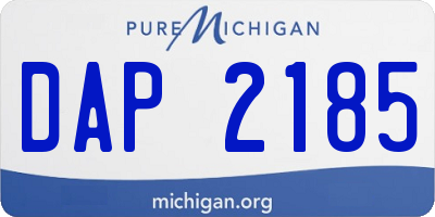 MI license plate DAP2185