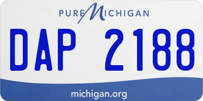 MI license plate DAP2188