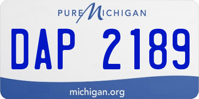 MI license plate DAP2189