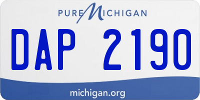 MI license plate DAP2190