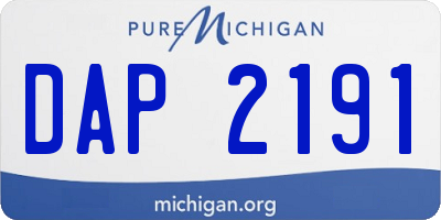 MI license plate DAP2191