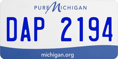 MI license plate DAP2194
