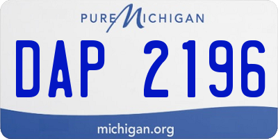 MI license plate DAP2196