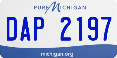MI license plate DAP2197
