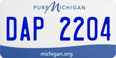MI license plate DAP2204