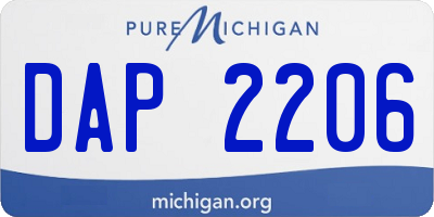 MI license plate DAP2206