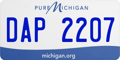MI license plate DAP2207