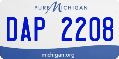 MI license plate DAP2208