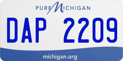 MI license plate DAP2209