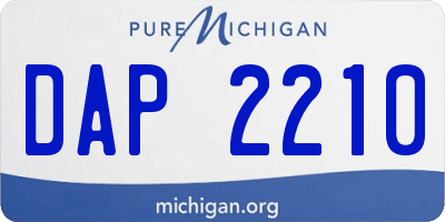 MI license plate DAP2210