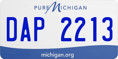 MI license plate DAP2213