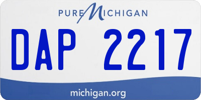 MI license plate DAP2217