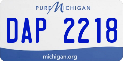 MI license plate DAP2218