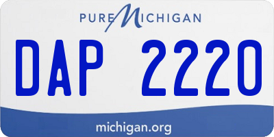MI license plate DAP2220