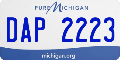 MI license plate DAP2223