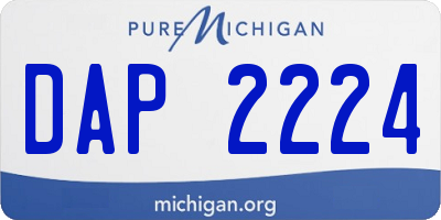 MI license plate DAP2224
