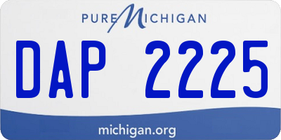 MI license plate DAP2225