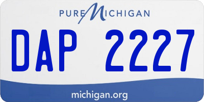 MI license plate DAP2227