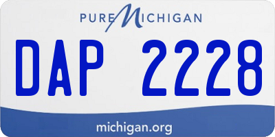 MI license plate DAP2228