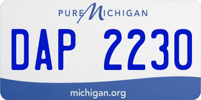 MI license plate DAP2230