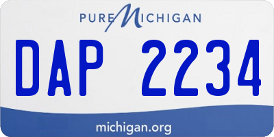 MI license plate DAP2234