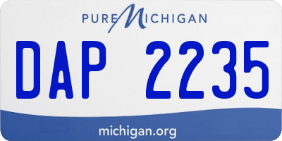 MI license plate DAP2235