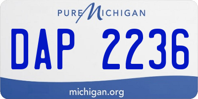 MI license plate DAP2236