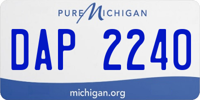 MI license plate DAP2240