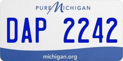 MI license plate DAP2242