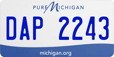 MI license plate DAP2243