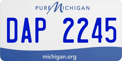 MI license plate DAP2245