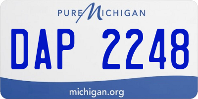 MI license plate DAP2248