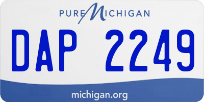 MI license plate DAP2249