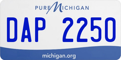 MI license plate DAP2250