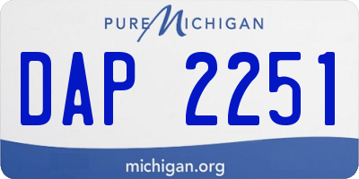 MI license plate DAP2251