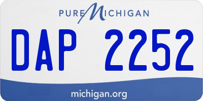 MI license plate DAP2252