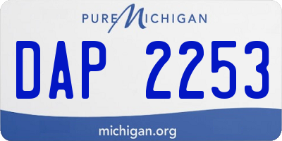 MI license plate DAP2253