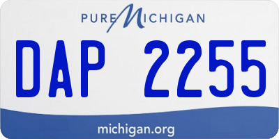 MI license plate DAP2255
