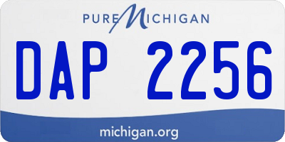 MI license plate DAP2256