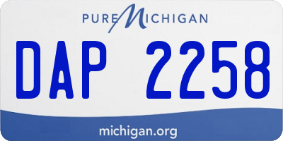 MI license plate DAP2258