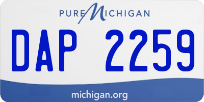 MI license plate DAP2259
