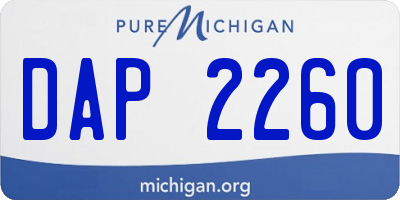MI license plate DAP2260