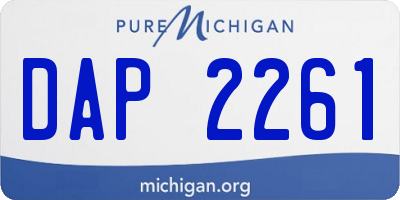 MI license plate DAP2261