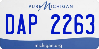 MI license plate DAP2263